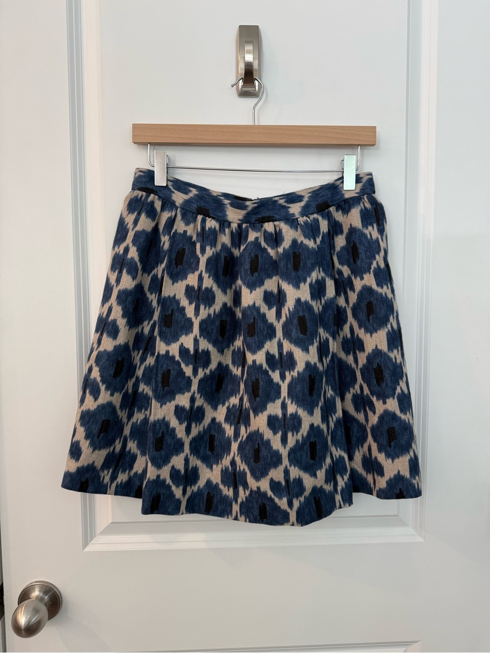 Michael Kors Blue Ikat-Style Midi Skirt